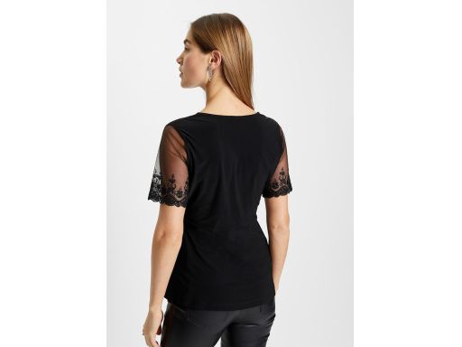 B.P.C czarna bluzka z koronkowymi rękawami ^36/38