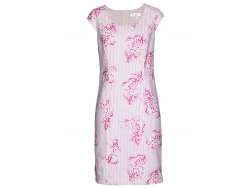 B.P.C sukienka lniana biało-różowa r.40