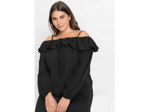 B.P.C czarna bluzka szyfonowa carmen r.38