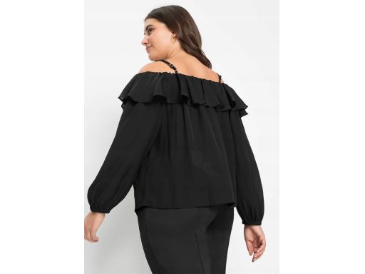 B.P.C czarna bluzka szyfonowa carmen r.38