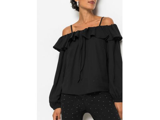 B.P.C czarna bluzka szyfonowa carmen r.38