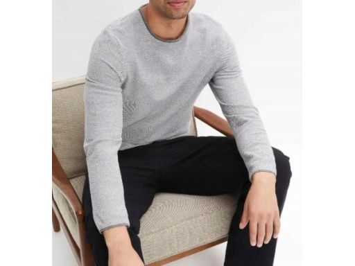 B.P.C sweter dzianinowy męski szary r.XL