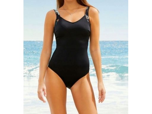 B.P.C kostium jednoczęściowy czarny ze wzorem r.48