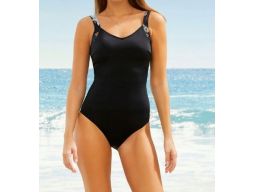 B.P.C kostium jednoczęściowy czarny ze wzorem r.48