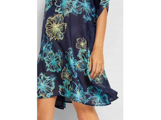 B.P.C sukienka plażowa tunika jasnoniebieska w kolorowe kwiaty ^48/50