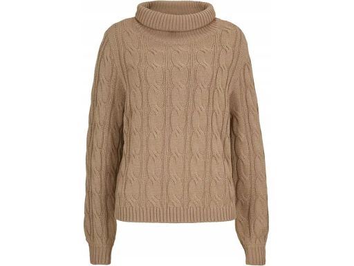 B.P.C sweter z golfem w warkocze camelowy r.36/38