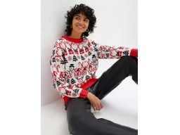 B.P.C sweter dzianinowy świąteczny we wzory 48/50.