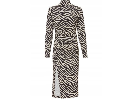 B.P.C sukienka w zebrę midi z rozcięciem 40/42.