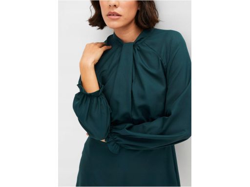 B.P.C sukienka ciemnozielona efektowna r.46