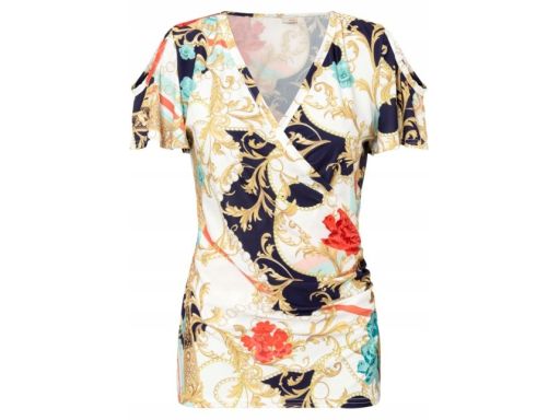 B.P.C bluzka z odkrytymi ramionami nadruk ^40/42