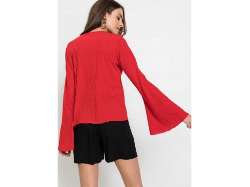 B.P.C bluzka wiązana czerwona falbanki 32/34.