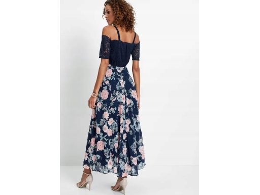 B.P.C sukienka szyfonowa z koronką odkryte ramiona r.42