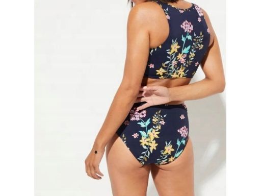 B.P.C biniki bustier z figami maxi granatowe w kwiaty 44.