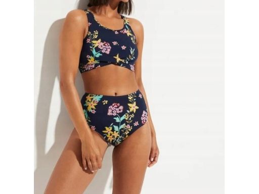 B.P.C biniki bustier z figami maxi granatowe w kwiaty 44.