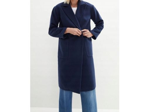 B.P.C płaszcz prosty granatowy oversize damski ^36