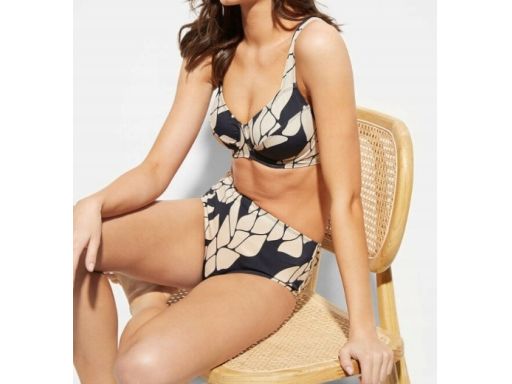 B.P.C bikini typu minimizer czarno-beżowe we wzory 48 (95E).