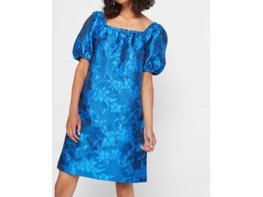 B.P.C niebieska sukienka żakardowa r.42