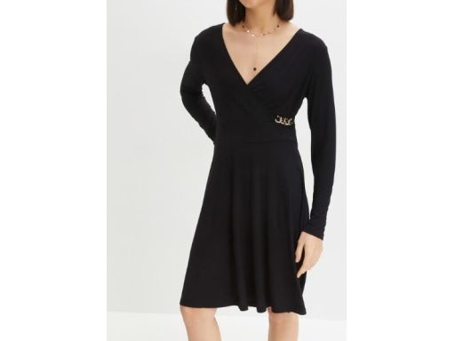 B.P.C sukienka czarna ze złotym łańcuchem w pasie ^36/38