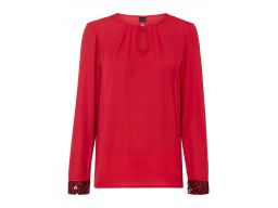 B.P.C czerwona bluzka szyfonowa z cekinami na mankietach ^40