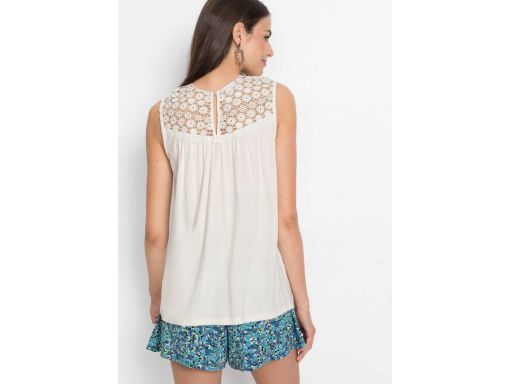 B.P.C top śmietankowy z koronką 36/38.