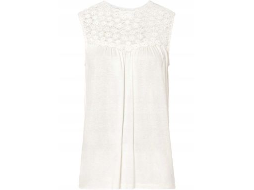 B.P.C top śmietankowy z koronką 36/38.