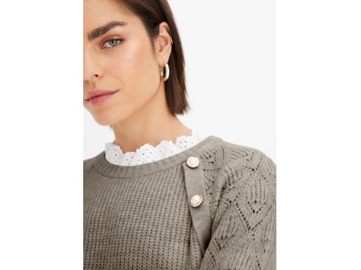 B.P.C sukienka dzianinowa ze wstawką w dekolcie i ozdobnymi guzikami 4