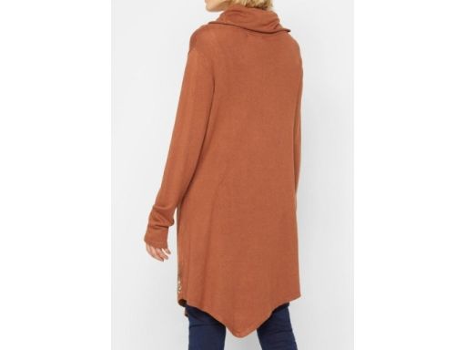 B.P.C Bluzka dzianinowa asymetryczna z golfem i nadrukiem ^36/38