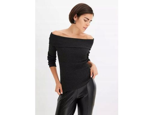 B.P.C bluzka dzianinowa antracytowa odkryte ramiona r.52/54