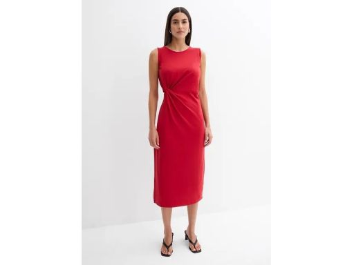 B.P.C sukienka midi ze splotem czerwona r.38