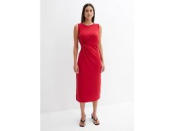 B.P.C sukienka midi ze splotem czerwona r.38