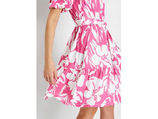 B.P.C sukienka biało-różowa we wzory krótka ^36/38