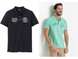 B.P.C koszulka polo czarna z nadrukiem S.