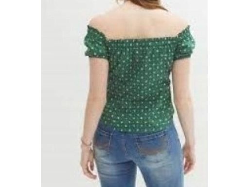B.P.C zielona bluzka carmen z nadrukiem ^44