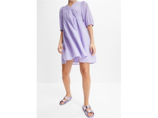 B.P.C sukienka z bufiastymi rękawami liliowa 36.