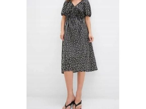 B.P.C sukienka koszulowa czarno-beżowa we wzory r.46