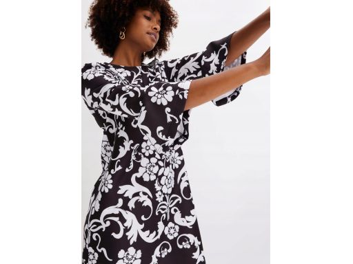 B.P.C sukienka mini czarna w białe wzory ^36/38