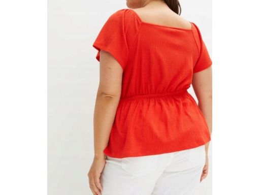 B.P.C Czerwona bluzka ze sznurowaniem ^40/42