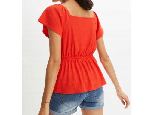 B.P.C Czerwona bluzka ze sznurowaniem ^40/42