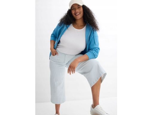 B.P.C spodnie 3/4 elastyczne proste luźne w paseczki 50.