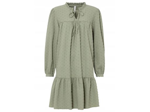 B.P.C sukienka z falbanami pistacjowa r.46
