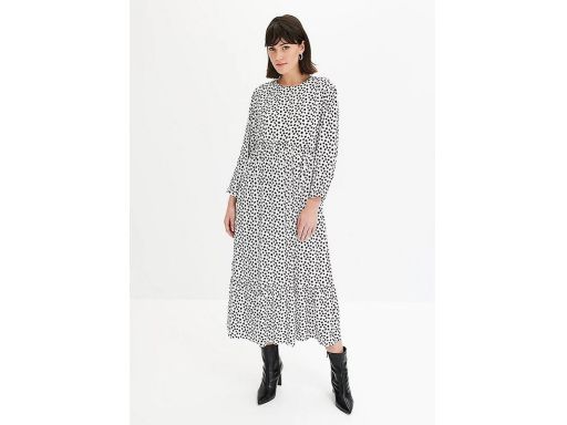 B.P.C sukienka midi biała w czarne groszki 46.