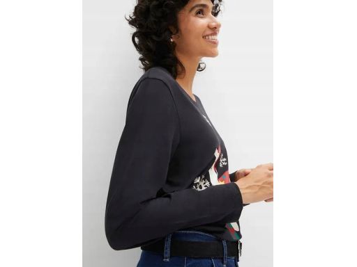 B.P.C bluzka czarna z nadrukiem świąteczna r.44/46