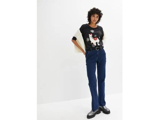 B.P.C bluzka czarna z nadrukiem świąteczna r.44/46