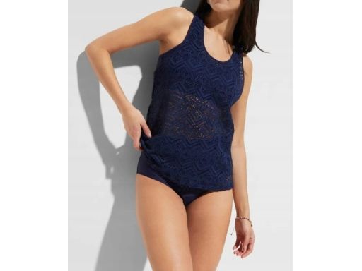 B.P.C tankini granatowe ażurowe z figami 42.