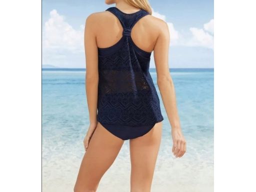 B.P.C tankini granatowe ażurowe z figami 42.