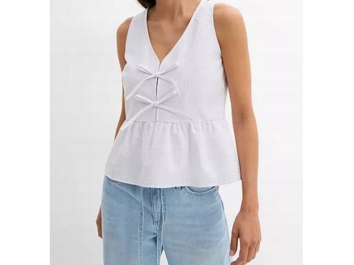 B.P.C top niebiesko-biały w paseczki z kokardkami r.44