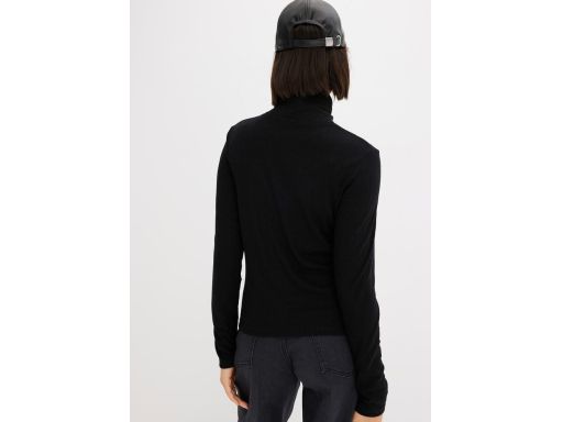 B.P.C czarna bluzka z golfem w prążek r.40/42