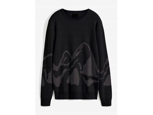 B.P.C męski czarny sweter w szary wzór L.