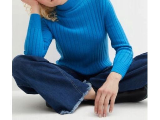 B.P.C sweter niebieski prążkowany r.48/50