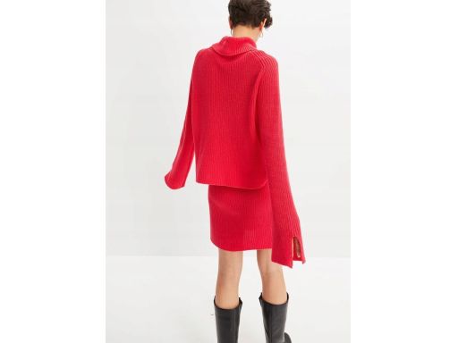 B.P.C krótki sweter z szerokimi długimi rękawami neonowy róż r.40/42